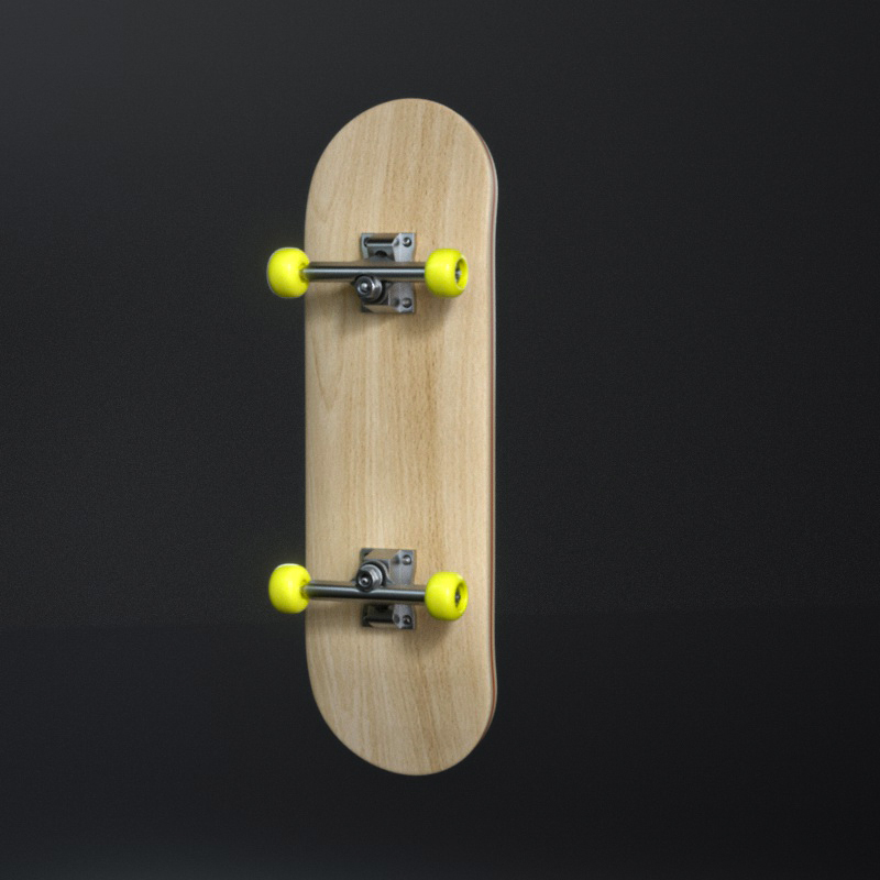 Axle-backed skating board
